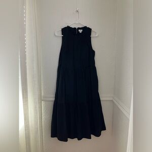 J. Crew Black Midi Dress